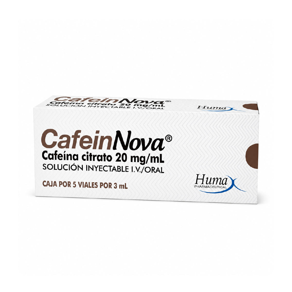 CAFEINNOVA (CITRATO DE CAFEINA) SLN INY 20MG/ML X 1ML CAJA X 5 AMP