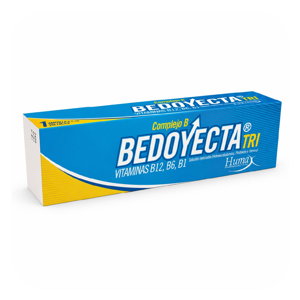 BEDOYECTA TRI (HIDROXOCOBALAMINA  VIT B12 10000 mcg + CLORHIDRATO DE TIAMINA VIT B1 100 mg + CLORHIDRATO DE PIRIDOXINA VIT B6 50 mg) JERINGA PRELLENADA 2ML CAJA X 1