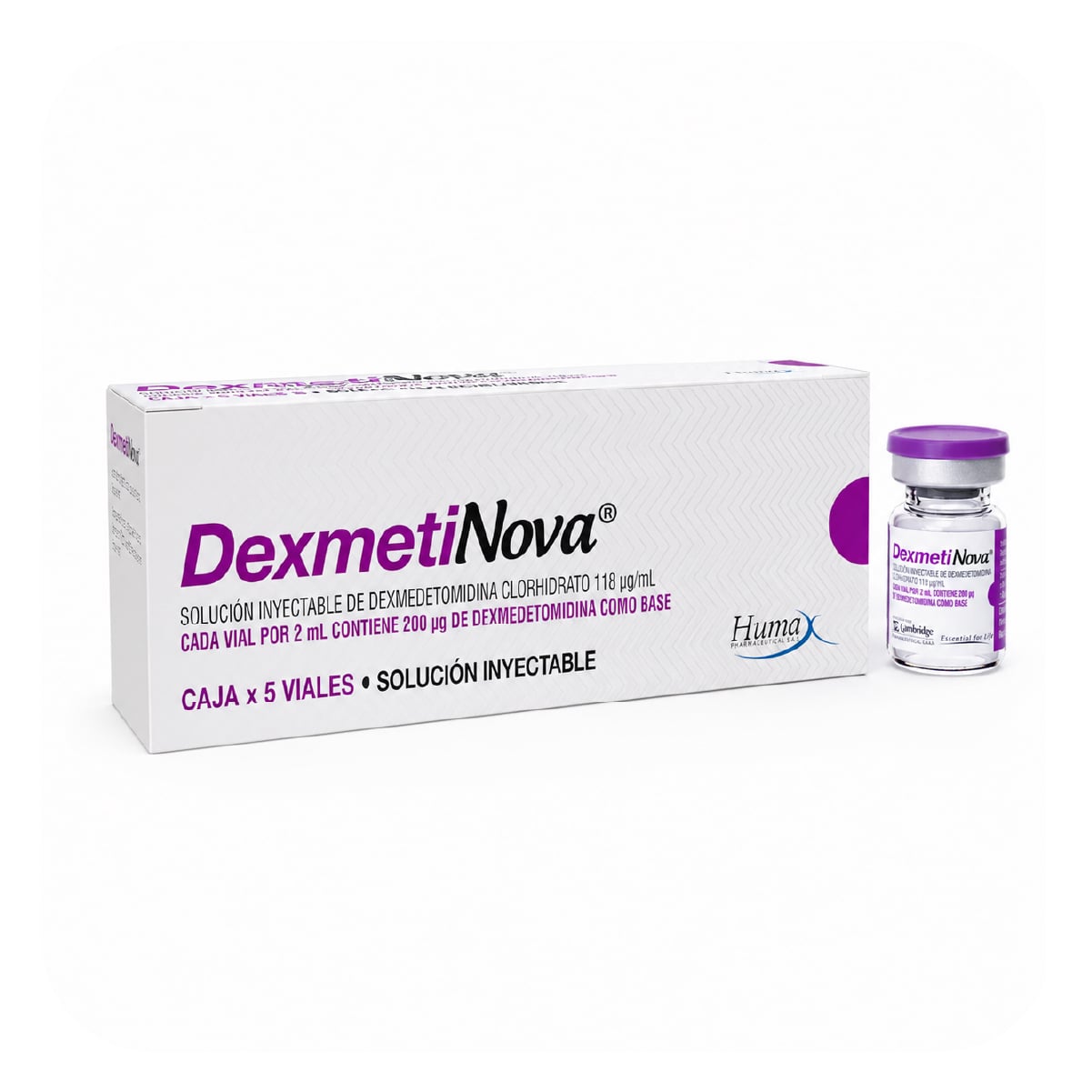 DEXMETINOVA (DEXMEDETOMIDINA) SLN INY 2µg CAJA X 5 VIAL