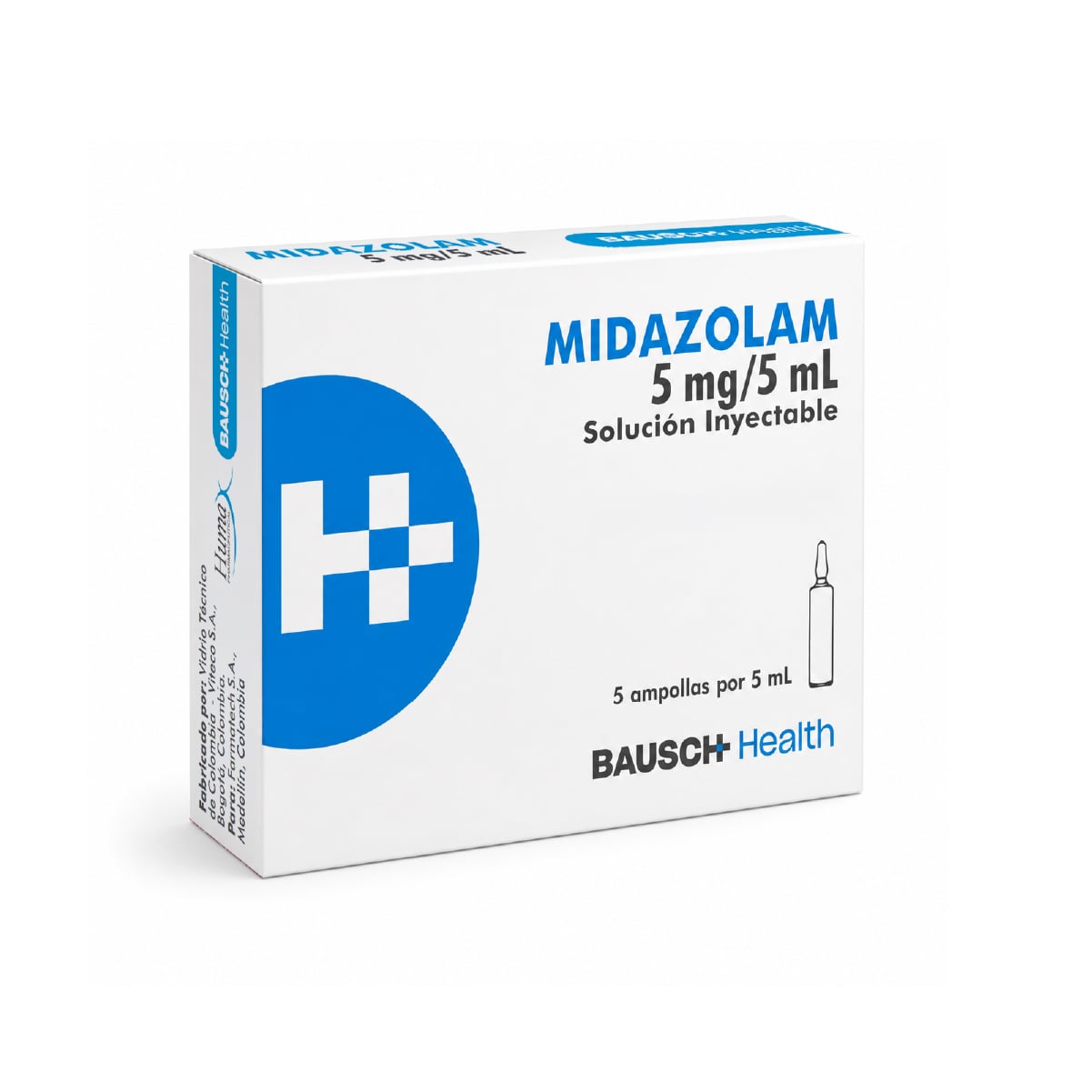 MIDAZOLAM CLORHIDRATO 5MG/5ML INY X 5 AMPOLLAS