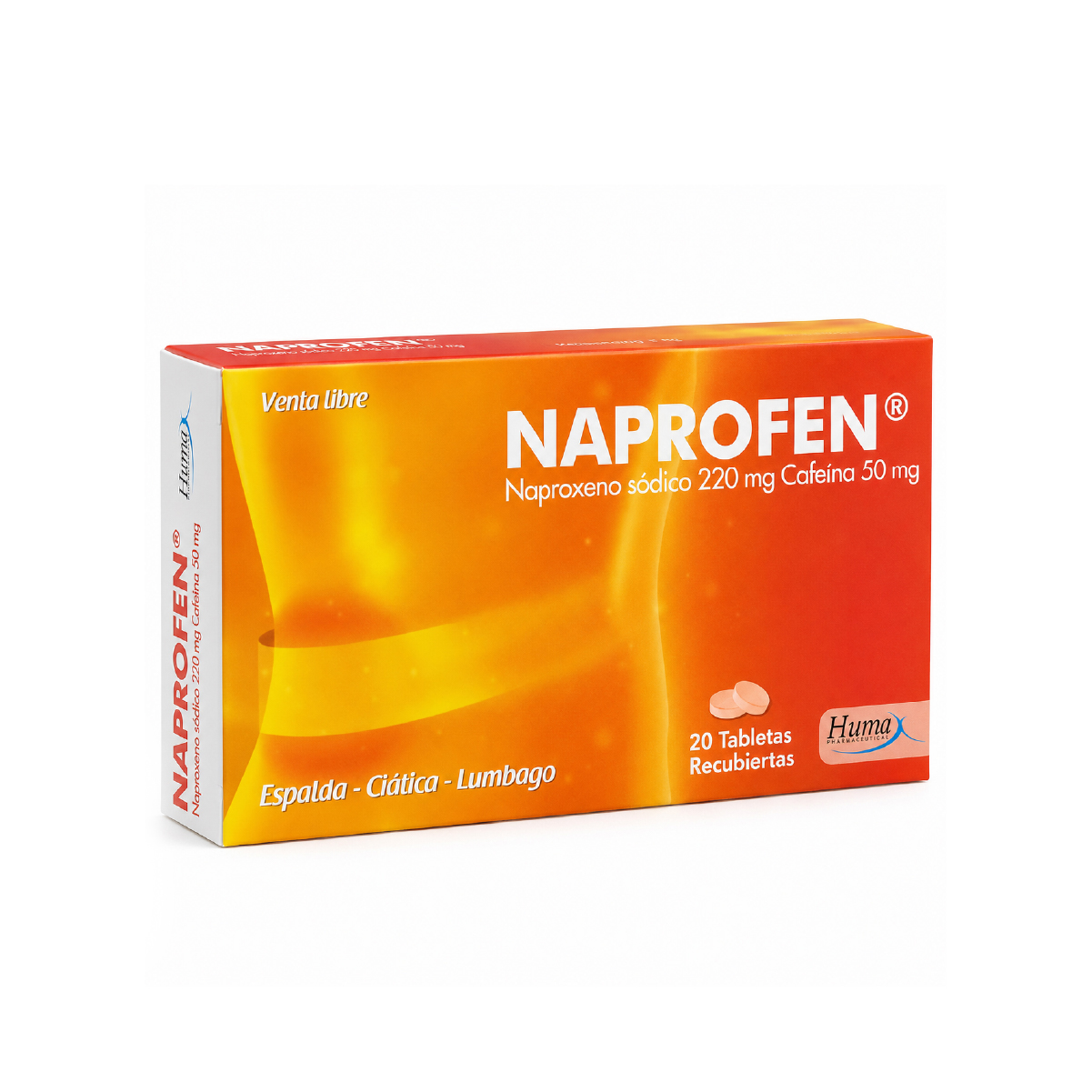 NAPROFEN (NAPROXENO+CAFEINA) 220+50 MG CAJA X 10 TAB