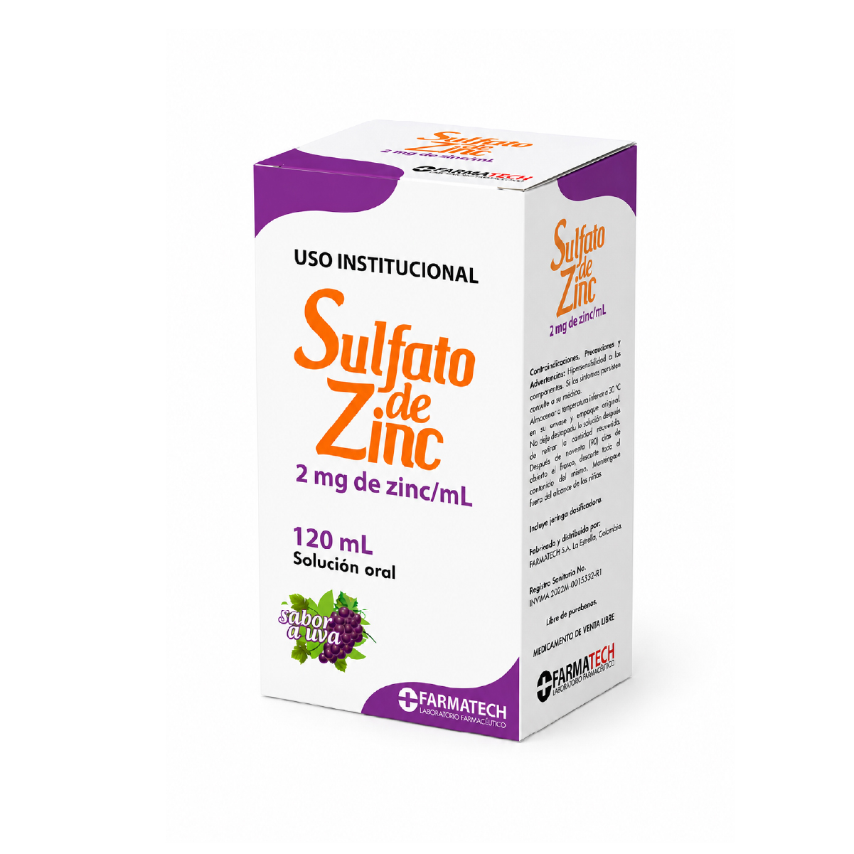 SULFATO DE ZINC 2MG de Zinc /ML FRASCO X 120 ML