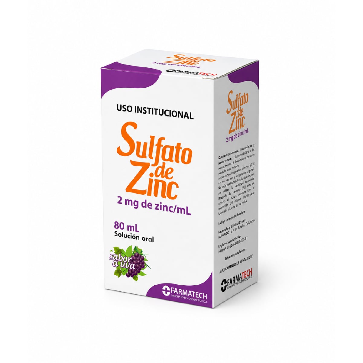 SULFATO DE ZINC 2MG de Zinc /ML FRASCO X 80 ML