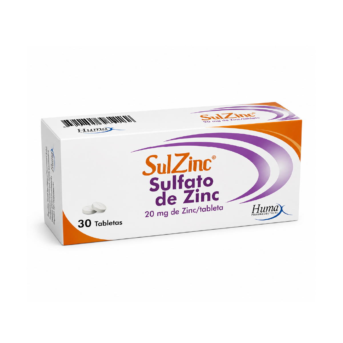 SULZINC SULFATO DE ZINC 20MG de Zinc CAJA X 30 TAB