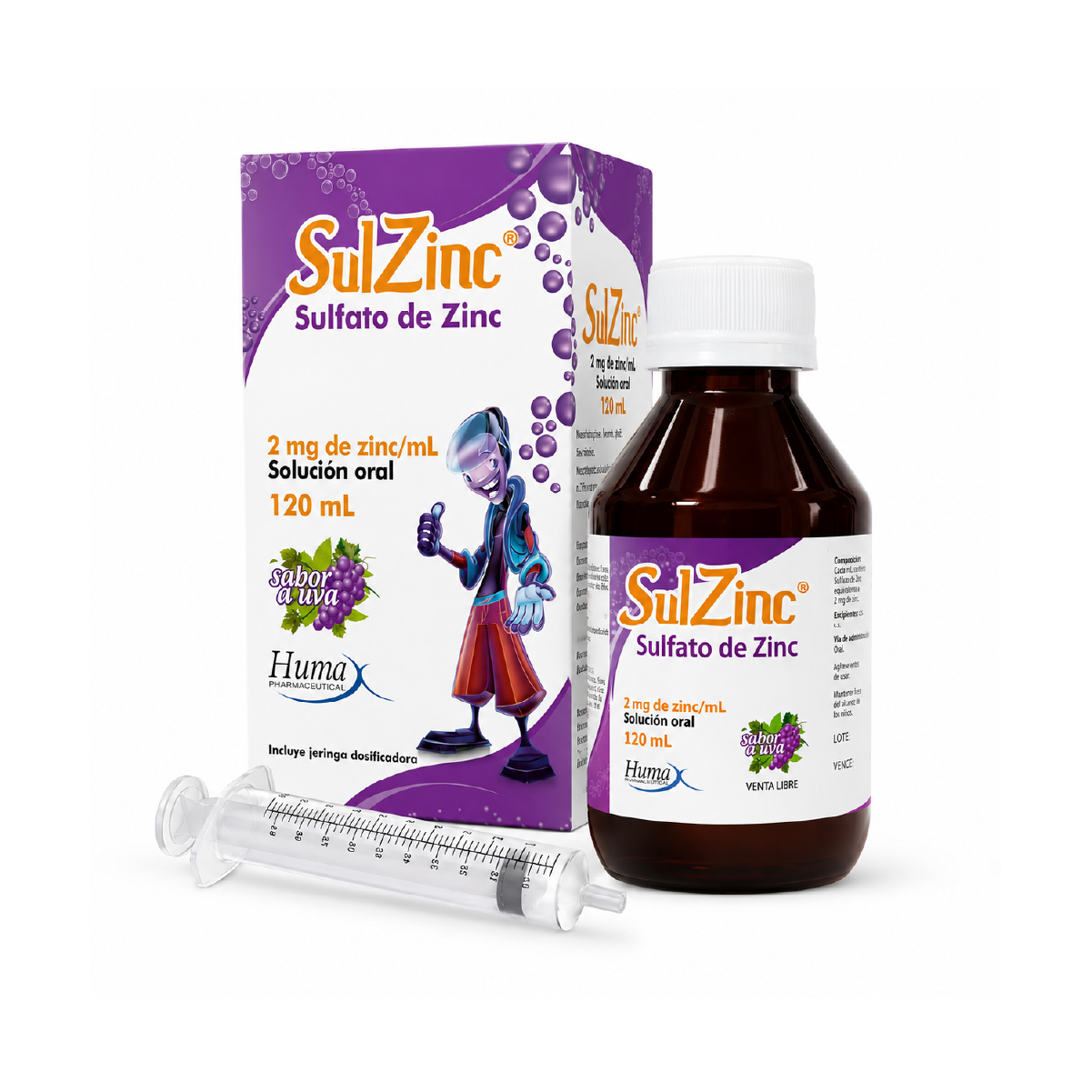 SULZINC SULFATO DE ZINC 2MG de Zinc /ML FRASCO X 120 ML
