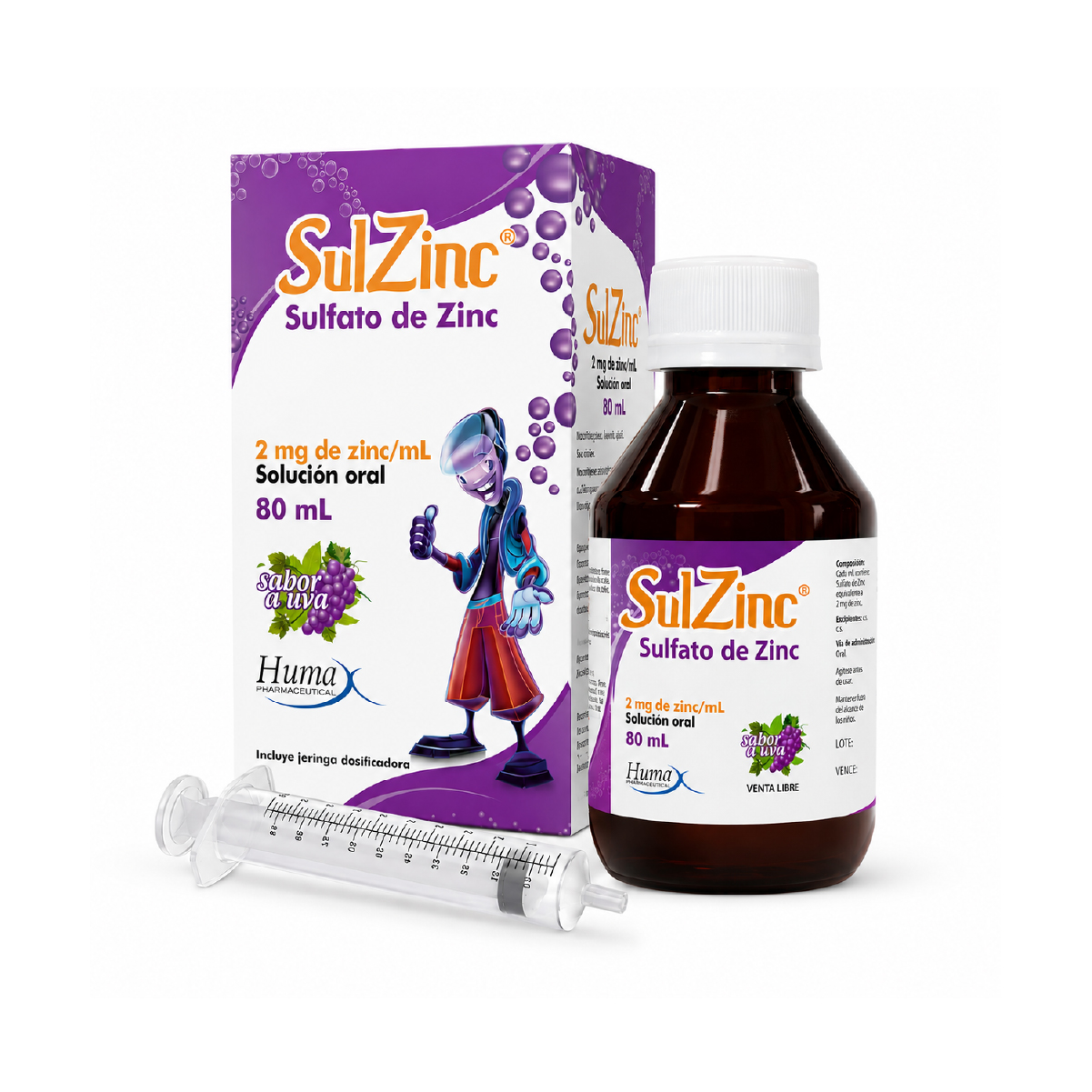 SULZINC SULFATO DE ZINC 2MG de Zinc /ML FRASCO X 80 ML