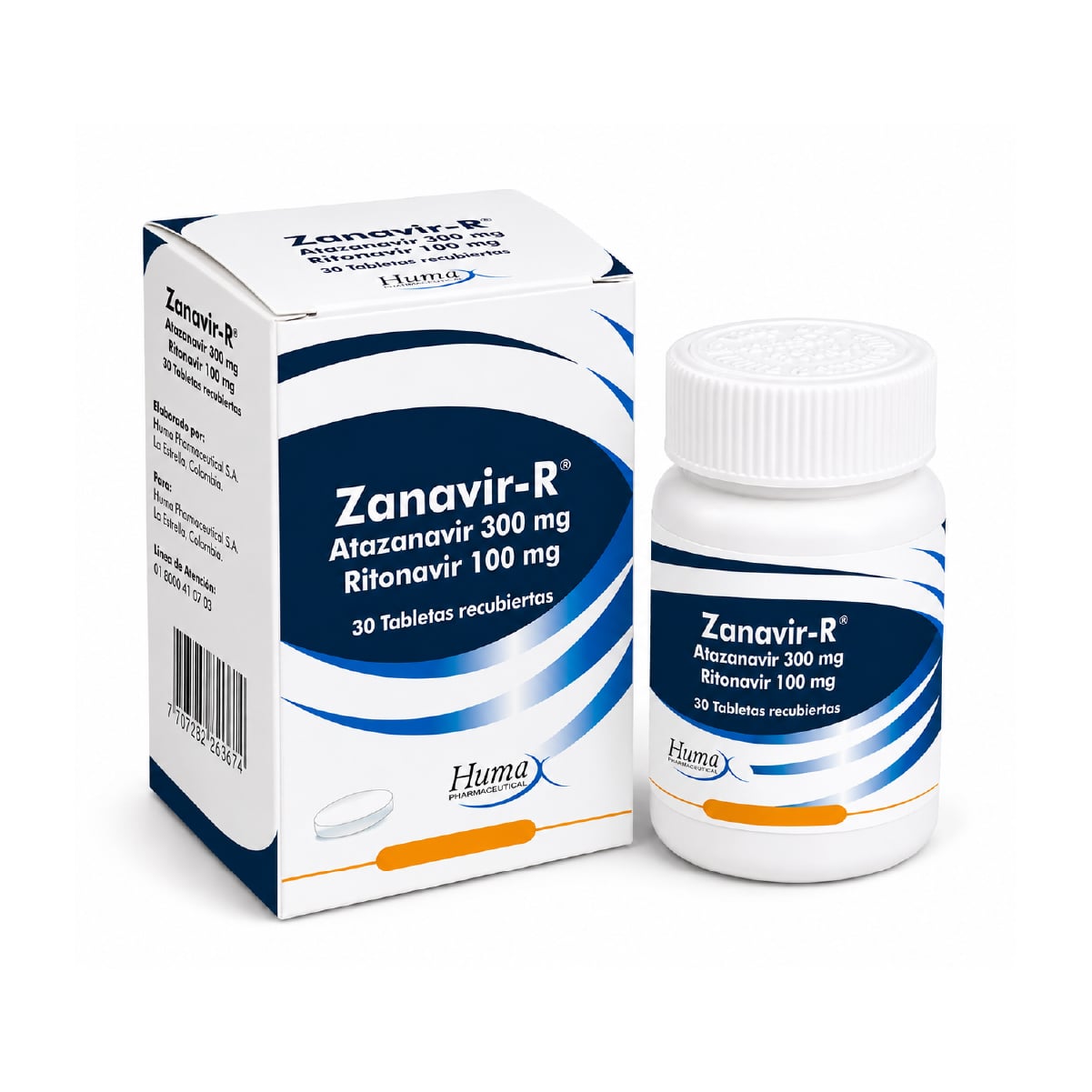 ZANAVIR-R (ATAZANAVIR+RITONAVIR) 300-100 MG FCO X 30 TAB